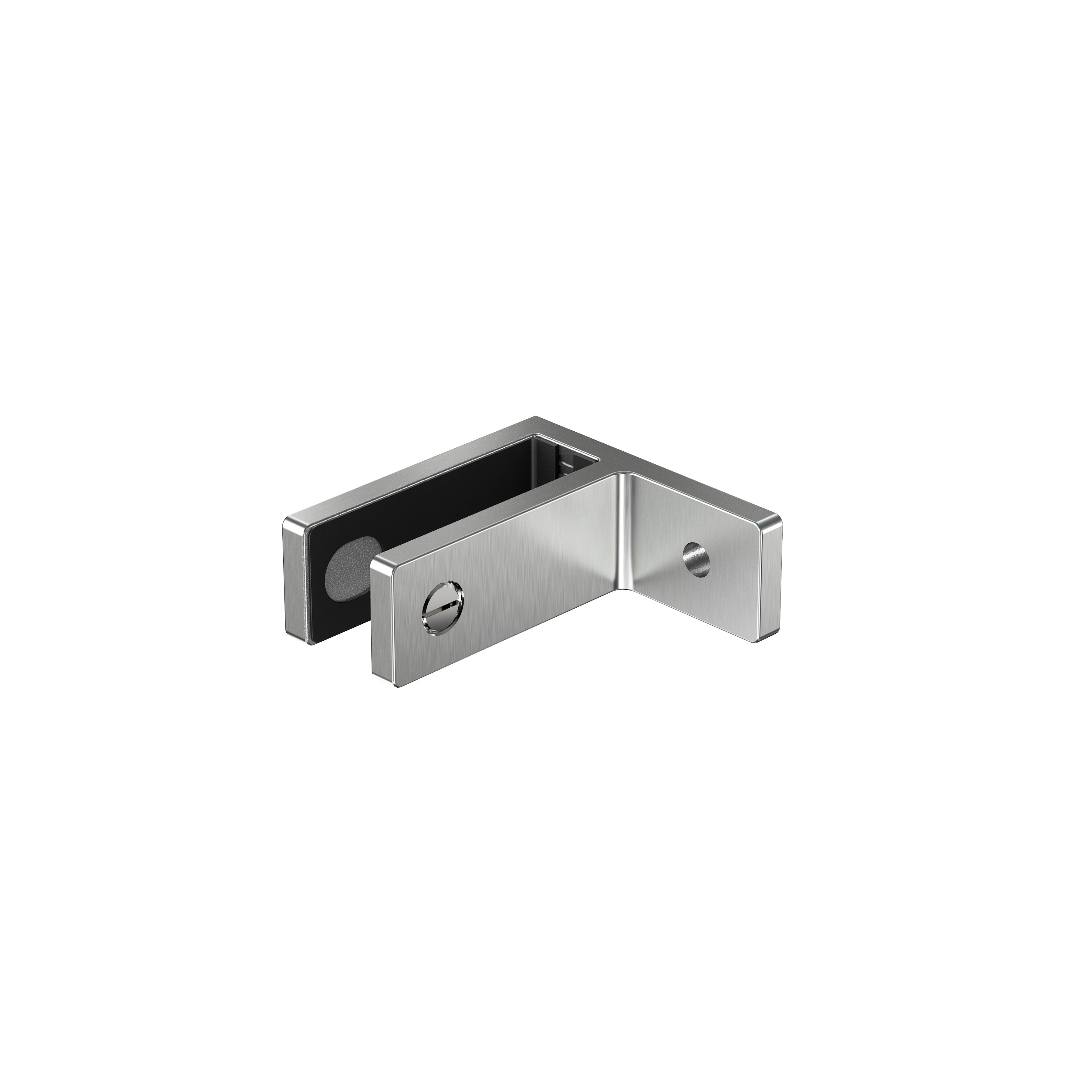 image 180 Degree Glass to Wall Stainless Steel Stiffener Bracket (for 13.52-15.04 mm Glass)